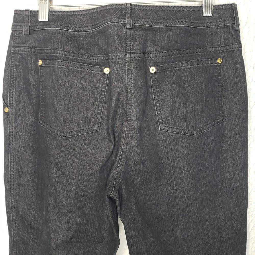 St. John Sport Womens Navy Blue Straight Leg Pants Size 8 Cuff Cropp Red Stripe - Picture 8 of 9